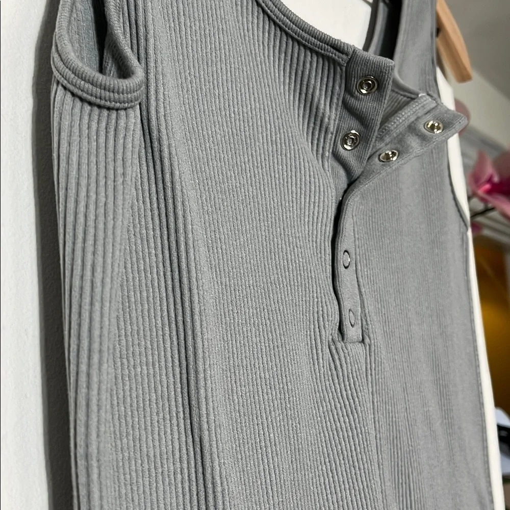 Gray Ribbed Jumpsuit - Picture 6 of 11